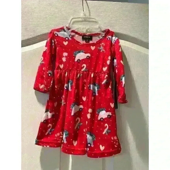 Picapino Baby Girl's Christmas Dress Red Jersery fabric  9-12 months - Picture 1 of 4